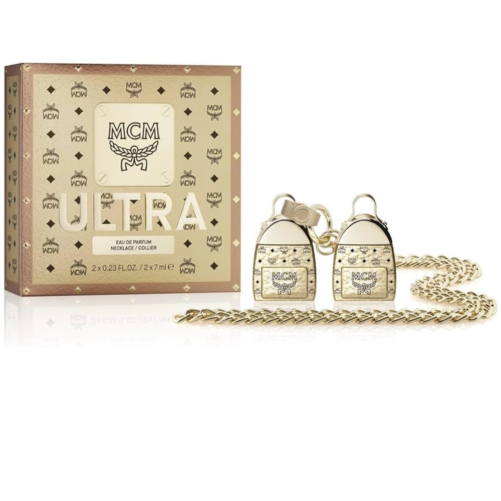 MCM Ultra Eau de Parfum Necklace Set in Gold - Picture 2 of 8